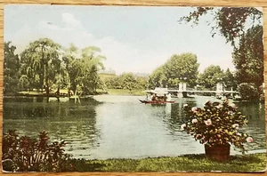 Public Garden Lake & Bridge Boston MA Postcard PC 1909 Robbins Brothers - Picture 1 of 1