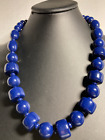 Deep Blue Chunky Simulated Lapis Lazuli 10" Women Necklace