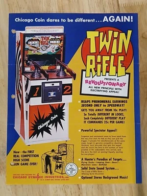 1960's Original Chicago Coin Twin Rifle Arcade Sales Flyer Brochure Foto 1 de 2