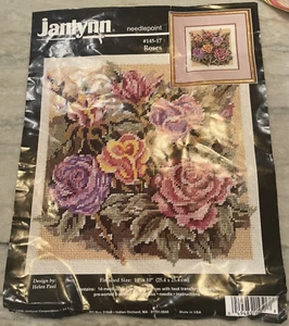 Janlynn Needlepoint Kit Roses Helen Paul #145-17 Started Floral Vintage 1996 - Picture 1 of 10