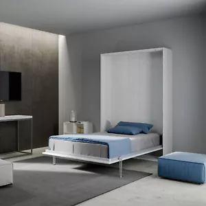 Letto a scomparsa verticale KENTARO alla FRANCESE bianco frassino - Foto 1 di 4
