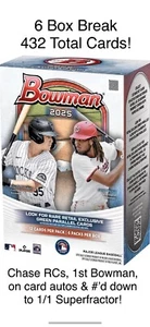 New York Yankees 2025 Bowman Béisbol 6 Box Break #4 - Imagen 1 de 5