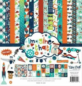 ECHO PARK "IMAGINE THAT BOY" PAQUETE DE PAPEL 12X12 NIÑOS ADOLESCENTES LUGAR DE SCRAPJACK - Imagen 1 de 12