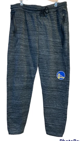 Golden State Warriors Logo Mens XLarge Black NBA Basketball Jogger Sweatpants Cover