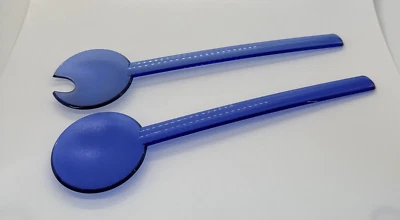 Tupperware Watercolor Preludio 2109A 2110A Dark Blue Salad Tong VTG NOS RARE CLR - Image 1 of 4