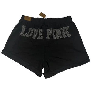 Victoria's Secret PINK Pure Black Heritage Short LOVE PINK Lounge Shorts - Größe L - Bild 1 von 6