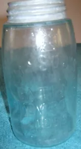 Vintage 1890's Mason's Hero Co. Quart w/ IRON CROSS & Ball Zinc Lid - Picture 1 of 2