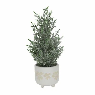 Flora Bunda 15,5 дюйма в высоту матовая рождественская елка 4,75 дюйма кленовый лист керамический горшок - Изображение 1 из 4