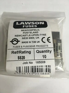 LAWSON Fuse SS20 20A BS88 240V Cartridge Fuse Link JPSF823 - Picture 1 of 4