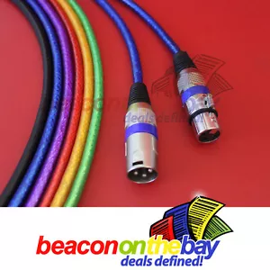 2m XLR Male to Female Cable Australian Made Double Shield 6 colours Short Proof - Picture 1 of 5