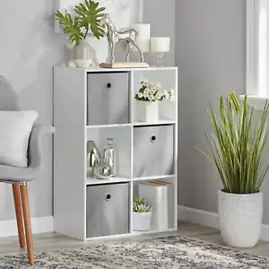 11" White 6-Cube Organizer, Ideal for Storage and Display, Space-Saving Design - Picture 1 of 7
