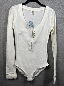 NEW Intimately Free People Dylan Thermal Bodysuit Ivory Size S - Picture 1 of 8