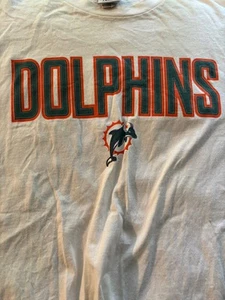 Miami Dolphins white long sleeve T shirt Large Near mint NFL - Picture 1 of 4