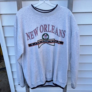 Vintage New Orleans Louisiana Crewneck Sweatshirt Pullover Large Unisex FLAWED - Picture 1 of 10