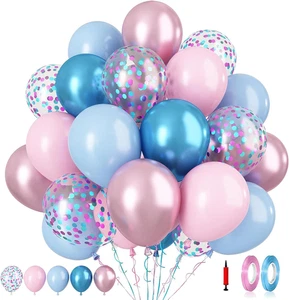 33 Pack 10Inch Baby Blue Pink Balloons Set, Stitch Birthday Decorations, Pink an - Picture 1 of 12