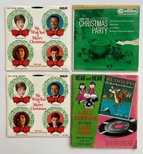 Christmas Party Ext Play 45 Hi-Fi Radio Shack 33 1/3 (x2) Read & Hear Rudolph 45 - Picture 1 of 14