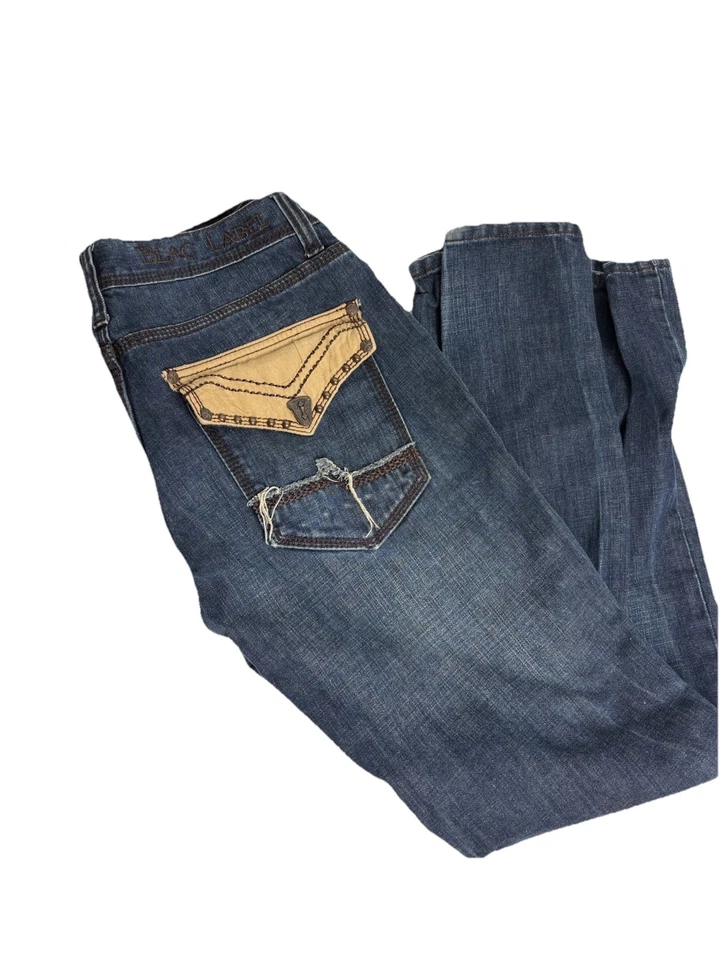 Jean azul vintage 34x30 raro Blac Label 1968 Premium Denim Goods para hombre Y2K Foto 1 de 4