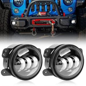 4Inch LED Fog Lights for 2007-2018 Jeep Wrangler JK JKU 2018-2024 JLU Front Bump - Picture 1 of 7