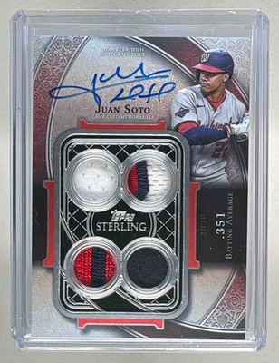 Parche automático Juan Soto 2022 Topps Sterling #SWAR-JS Red Swings GU 4/5 Foto 1 de 3