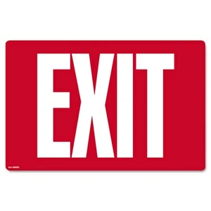 Cosco Glow-in-the-Dark Safety Sign Exit 12 x 8 Red 098052 - Picture 1 of 3