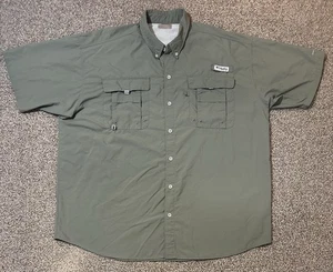 Columbia PFG Button Up Shirt Mens XXL GreenOmni Shade Fishing Lightweight Vented - Picture 1 of 7