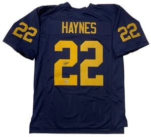 JUSTICE HAYNES SIGNED MICHIGAN WOLVERINES JERSEY BECKETT WITNESS COA XL - Picture 1 of 3