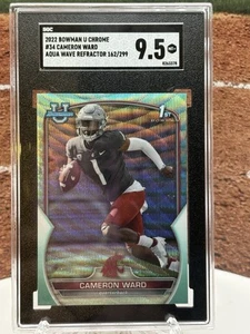 2022 Bowman Chrome Uni Aqua Wave rifrattore Cameron Ward 162/299 ROOKIE SGC 9,5 - Foto 1 di 2