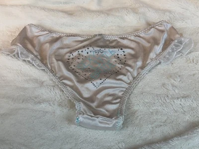 Victoria's Secret I Do SEXY LITTLE BRIDE Brillo Volantes Vintage Panty Lazo Azul Foto 1 de 4