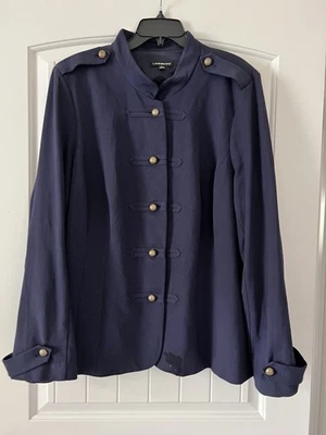 Lane Bryant Size 26 Navy Blue Military Style Jacket Gold Buttons Women’s Blazer - Image 1 of 4