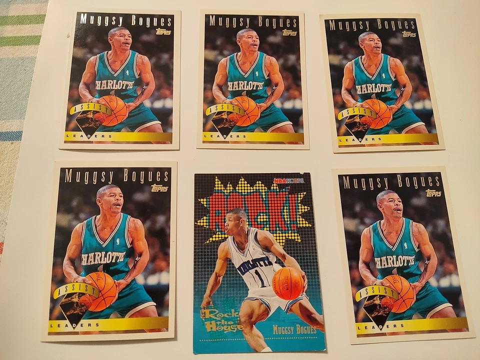 Баскетбольные карточки Muggsy Bogues 6 штук 1995-1996 Topps NBA Hoops - Изображение 1 из 4