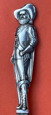 CUCHARA DE RECUERDO DE PLATA ESTERLINA RARA FIGURATIVA CAPT SMITH JAMESTOWN EXPOSICIÓN 1907 Foto 1 de 4