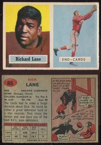1957 Topps #85 Dick Lane RC Chicago Cardinals HOF Scottsbluff Jr. College GOOD - Picture 1 of 1