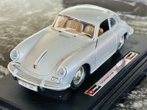 Burago Porsche 356B Coupe (1961) 1/24 Scale Die-Cast Model Silver - Picture 1 of 8