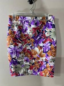 Falda reversible J. McLaughlin Halle 28 floral geométrica elástica buceo - Imagen 1 de 6