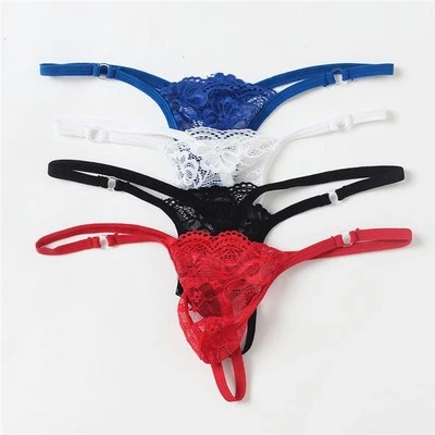 Nuovissimo intimo uomo trasparente vita bassa uomo Sissy mutande schiena a T - Immagine 1 di 4