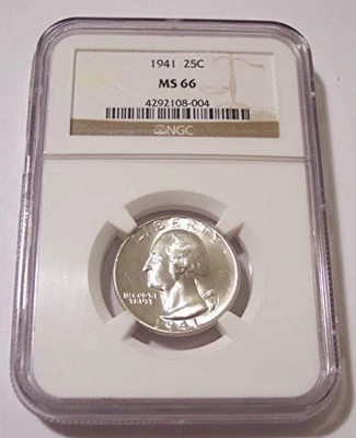 Washington Quarter 1941 MS66 NGC Foto 1 de 2