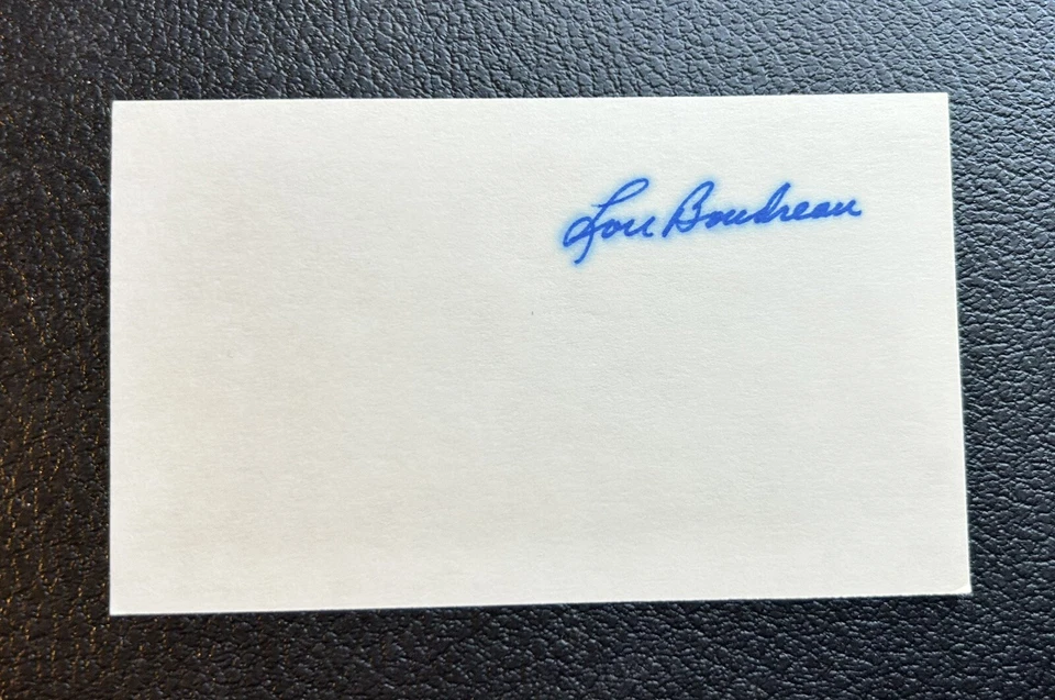 Lou Boudreau signed autographed index card - Image 1 of 1