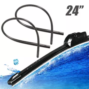 2Pcs 24'' 6mm Car Bus Silicone Frameless Windshield Wiper Blade Refill Universal - Picture 1 of 15