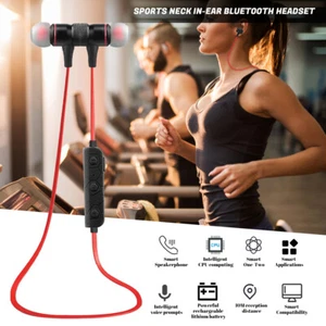 Bluetooth 5.0 Neckband Wireless Headphones Mic Headset Stereo Earbuds Earphone - Picture 1 of 26