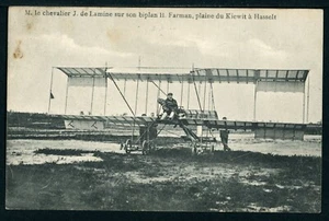 CPA - Carte Postale - Belgique - M. le Chevalier J. de lamine sur son Biplan H. - Imagen 1 de 2