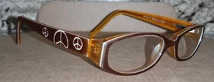 Groovy by i-deal Optics Eyeglasses Peace Signs Brown Amber Frame - Picture 1 of 11