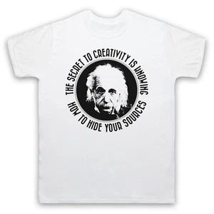 ALBERT EINSTEIN SECRET TO CREATIVITY GENIUS UNOFFICIAL MENS & WOMENS T-SHIRT - Picture 1 of 23