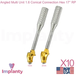 10x Multi Unidad Ángulo 1.6 Dental Titanio Conexión Cónica Hexagonal 2.65mm 17° RP - Imagen 1 de 6