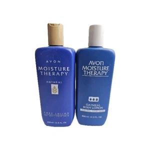 2-Vintage Avon MOISTURE THERAPY oatmeal Body Lotion New old Stock 1996, 1997 - Picture 1 of 2