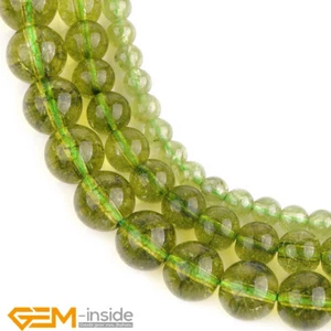 Green Dyed Peridot Quartz Crystal Round Beads For Jewelry Making 15" 6/8/10mm - Picture 1 of 30