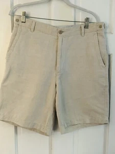 Lands End - Herren Leinen/Baumwolle beige Chino Shorts - Größe 32 - Bild 1 von 7