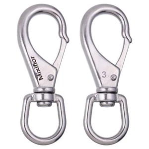Stainless Steel Swivel Eye Snap Hook, 2 Pack (4.6 Inch) Heavy Duty Flag... - Picture 1 of 9