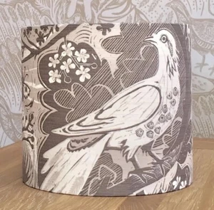 HANDMADE LAMPSHADE ST JUDE'S DOVEFLIGHT FABRIC BY MARK HEARLD BIRDS GARDEN   - Picture 1 of 11