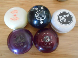 (5) Vintage Duncan Yo-Yo Imperial Glow Festival Bowling Ball Straw Hat Pizza - Picture 1 of 5