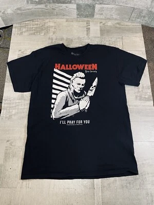 Мужская большая черная футболка с фильмом ужасов Halloween Movie Riot Society I'll Pray For You - Изображение 1 из 4